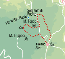Mappa del sentiero del grande cratere